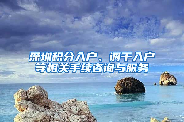 深圳积分入户、调干入户等相关手续咨询与服务