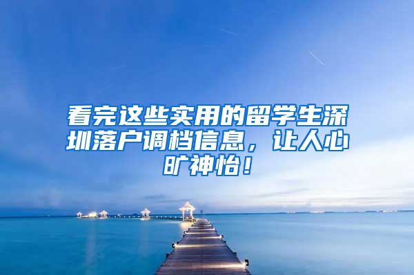 看完这些实用的留学生深圳落户调档信息，让人心旷神怡！