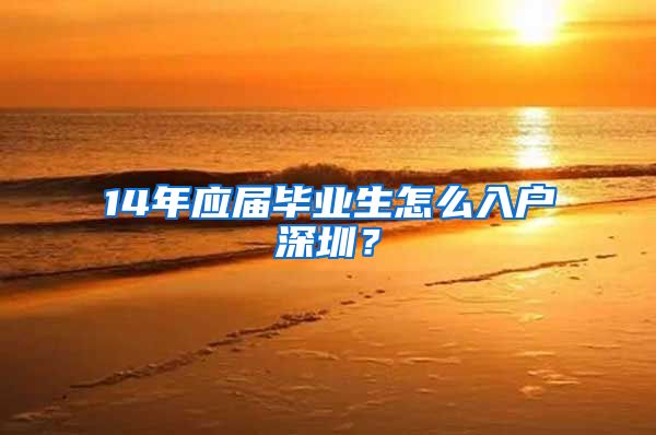14年应届毕业生怎么入户深圳？