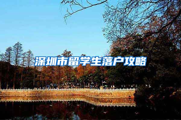 深圳市留学生落户攻略