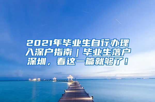 2021年毕业生自行办理入深户指南｜毕业生落户深圳，看这一篇就够了！