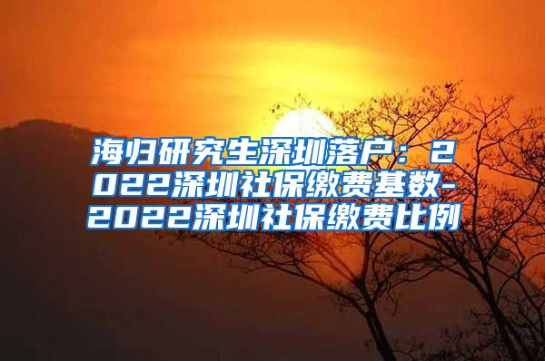 海归研究生深圳落户：2022深圳社保缴费基数-2022深圳社保缴费比例