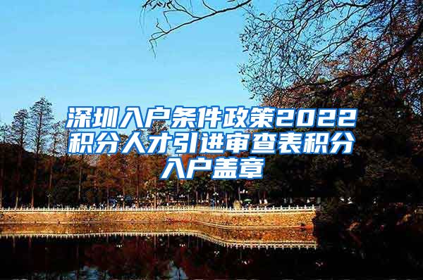 深圳入户条件政策2022积分人才引进审查表积分入户盖章