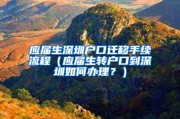 应届生深圳户口迁移手续流程（应届生转户口到深圳如何办理？）
