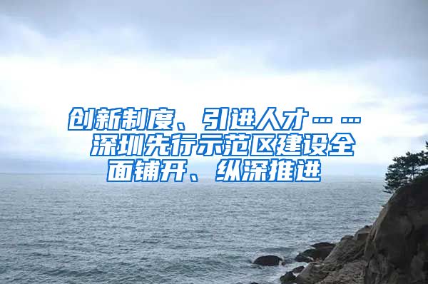 创新制度、引进人才…… 深圳先行示范区建设全面铺开、纵深推进