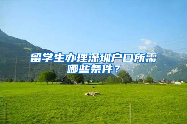 留学生办理深圳户口所需哪些条件？
