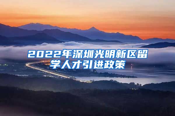 2022年深圳光明新区留学人才引进政策