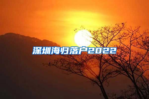 深圳海归落户2022