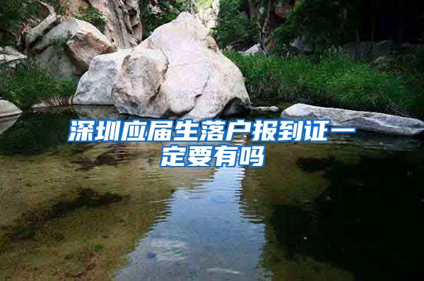 深圳应届生落户报到证一定要有吗