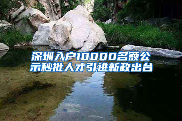 深圳入户10000名额公示秒批人才引进新政出台