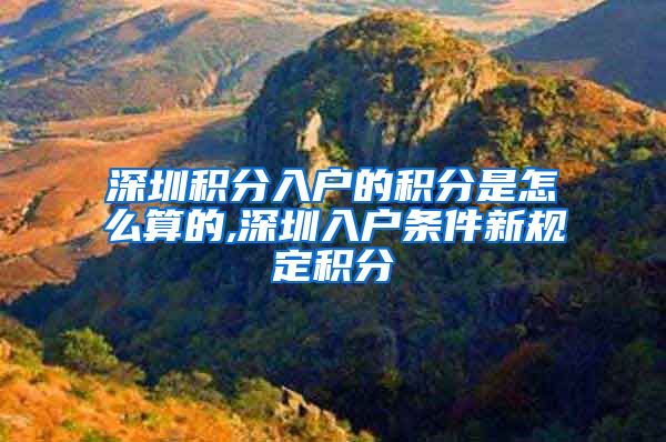 深圳积分入户的积分是怎么算的,深圳入户条件新规定积分