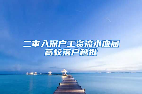 二审入深户工资流水应届高校落户秒批