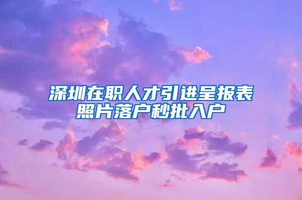 深圳在职人才引进呈报表照片落户秒批入户