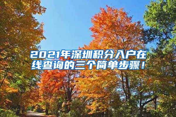 2021年深圳积分入户在线查询的三个简单步骤！