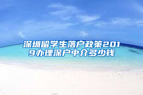 深圳留学生落户政策2019办理深户中介多少钱