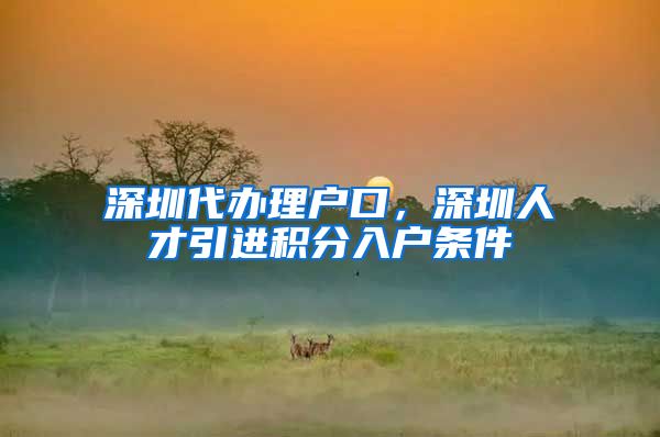 深圳代办理户口，深圳人才引进积分入户条件