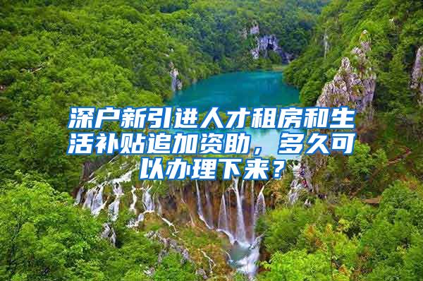 深户新引进人才租房和生活补贴追加资助，多久可以办理下来？