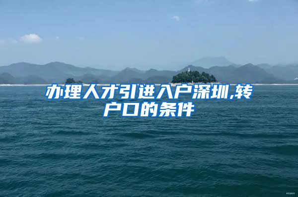 办理人才引进入户深圳,转户口的条件