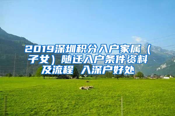 2019深圳积分入户家属（子女）随迁入户条件资料及流程 入深户好处