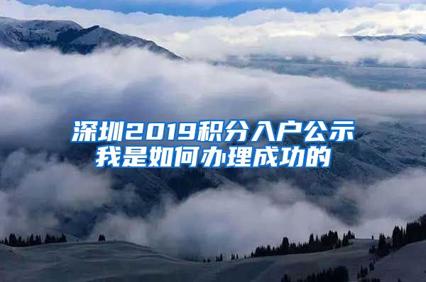 深圳2019积分入户公示我是如何办理成功的