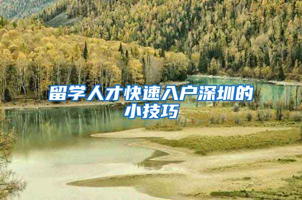 留学人才快速入户深圳的小技巧
