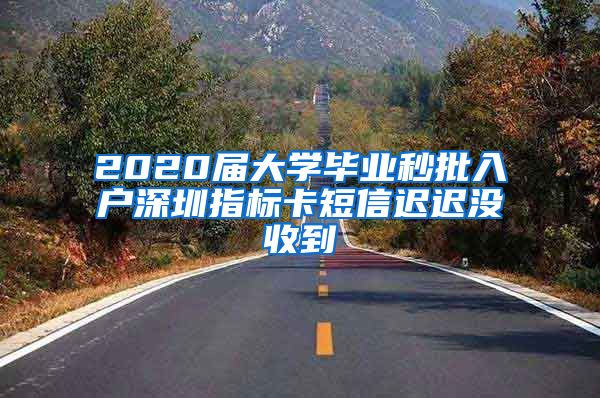 2020届大学毕业秒批入户深圳指标卡短信迟迟没收到