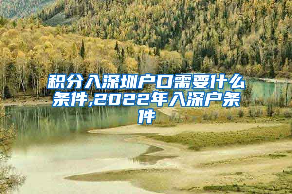 积分入深圳户口需要什么条件,2022年入深户条件