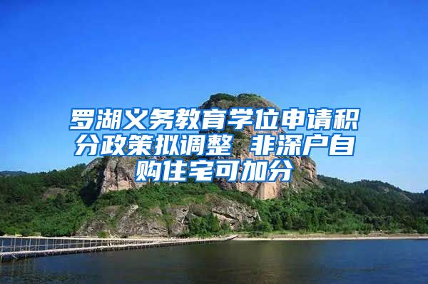 罗湖义务教育学位申请积分政策拟调整 非深户自购住宅可加分