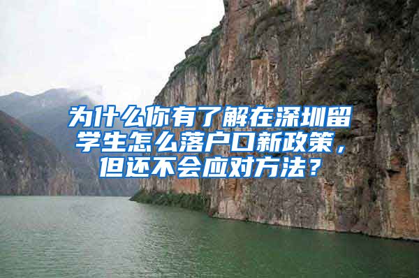 为什么你有了解在深圳留学生怎么落户口新政策，但还不会应对方法？