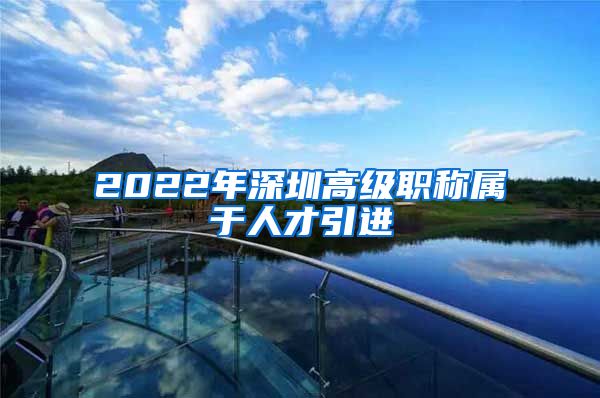 2022年深圳高级职称属于人才引进