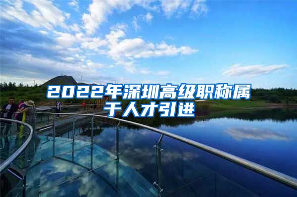 2022年深圳高级职称属于人才引进