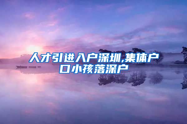 人才引进入户深圳,集体户口小孩落深户