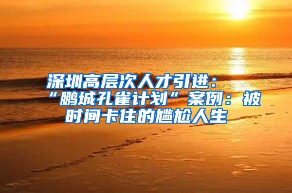 深圳高层次人才引进：“鹏城孔雀计划”案例：被时间卡住的尴尬人生