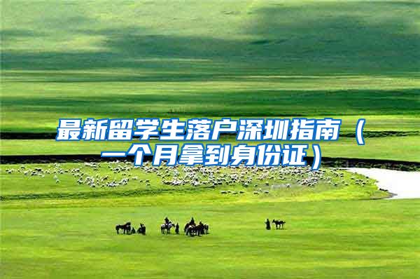 最新留学生落户深圳指南（一个月拿到身份证）