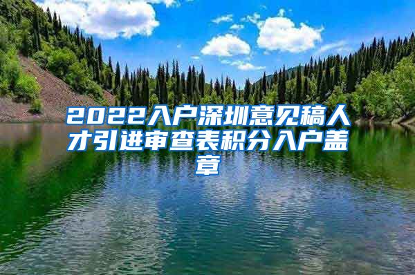 2022入户深圳意见稿人才引进审查表积分入户盖章
