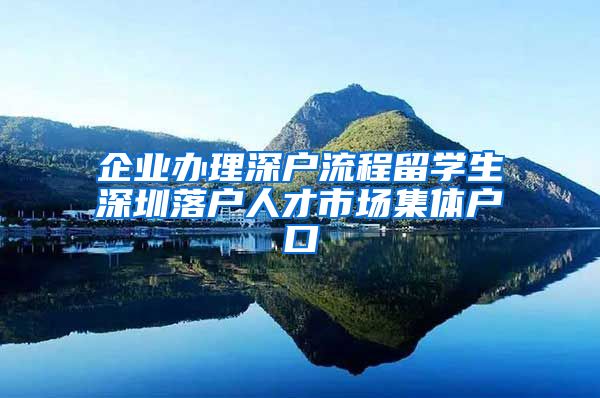 企业办理深户流程留学生深圳落户人才市场集体户口