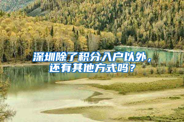 深圳除了积分入户以外，还有其他方式吗？