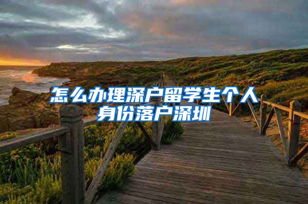 怎么办理深户留学生个人身份落户深圳