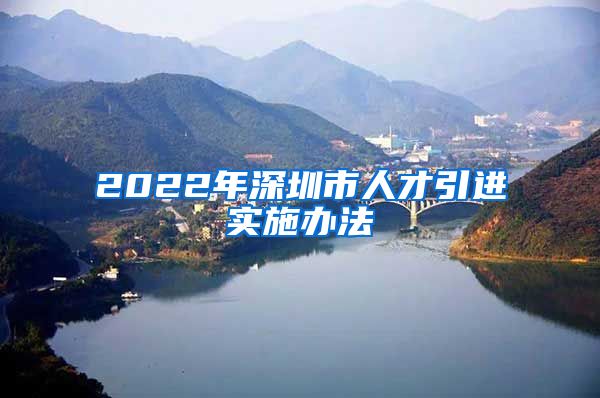 2022年深圳市人才引进实施办法