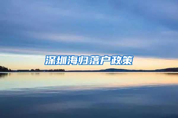 深圳海归落户政策