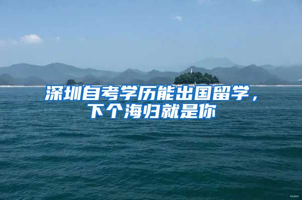 深圳自考学历能出国留学，下个海归就是你