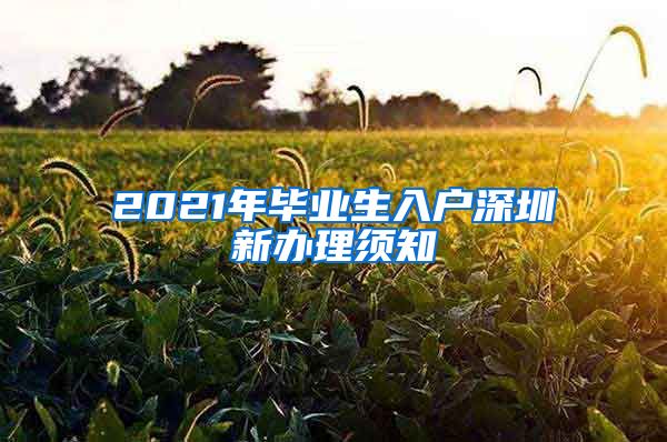 2021年毕业生入户深圳新办理须知