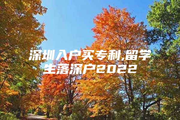 深圳入户买专利,留学生落深户2022