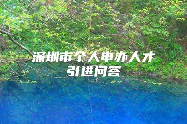 深圳市个人申办人才引进问答