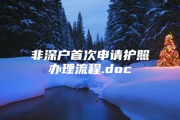 非深户首次申请护照办理流程.doc