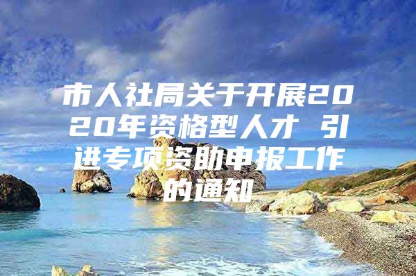 市人社局关于开展2020年资格型人才 引进专项资助申报工作的通知