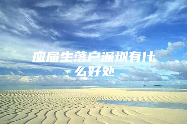 应届生落户深圳有什么好处