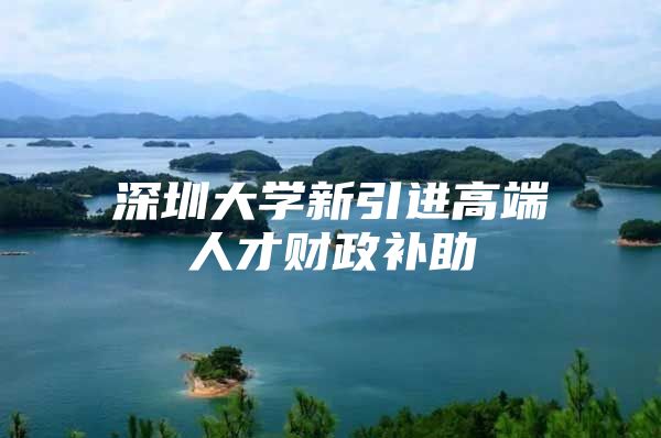 深圳大学新引进高端人才财政补助