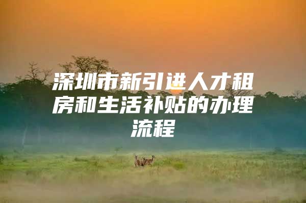 深圳市新引进人才租房和生活补贴的办理流程