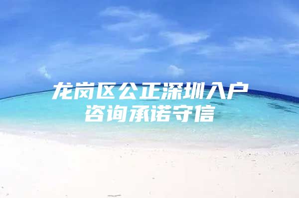 龙岗区公正深圳入户咨询承诺守信